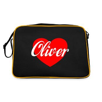 Oliver Geschenkidee Lustig Michael - Retro Tasche - Schwarz/Gold - Hinten