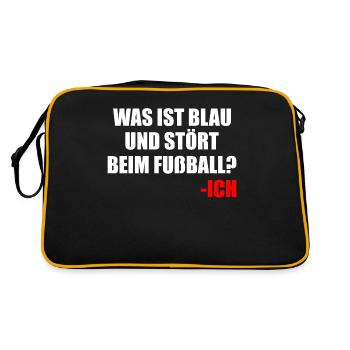 Witz Spruch Fussball Geschenk - Retro Tasche - Schwarz/Gold - Hinten