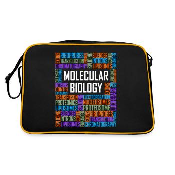 Molekularbiologische Wörter - Retro Tasche - Schwarz/Gold - Hinten