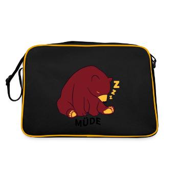 Tired bear - I'm tired - sleep - Retro Bag - black/gold - Back