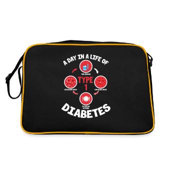 Diabetes type 1 diabetic insulin gift - Retro Bag - black/gold - Back