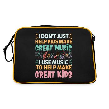 Je n'aide pas seulement les enfants à faire de la bonne musique - Sac Retro - noir/or - Dos