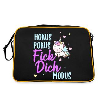 Hokus Pokus Fick Dich Modus Frauen Einhorn - Retro Tasche - Schwarz/Gold - Hinten