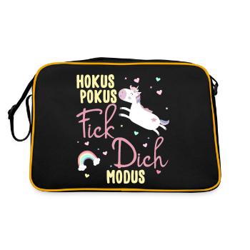 Hokus Pokus Fick Dich Modus Frauen Einhorn - Retro Tasche - Schwarz/Gold - Hinten