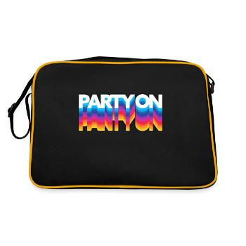Party On - Retro Tasche - Schwarz/Gold - Hinten