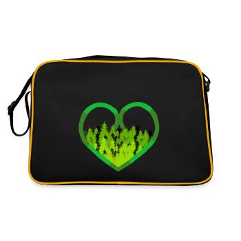 Forest, Heart, Naturefriend, Environment, Ecology, Co2, Nature - Retro Bag - black/gold - Back