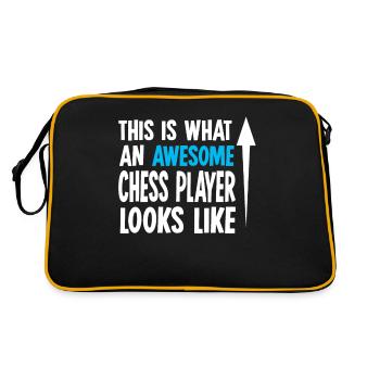 Jeu d'échecs Jeu d'échecs Échiquier Checkerboard Checkmate - Sac Retro - noir/or - Dos