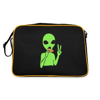 Alien Pizza Ufo Cadeau extraterrestre - Sac Retro - noir/or - Dos