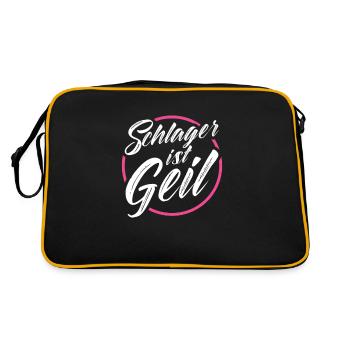 Schlager ist geil - Retro Tasche - Schwarz/Gold - Hinten