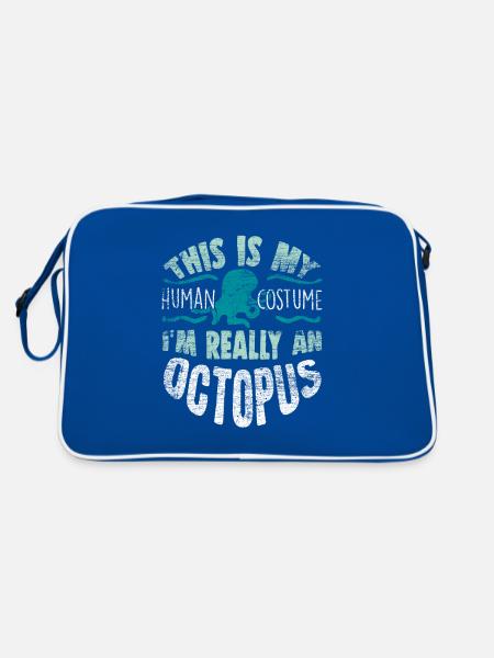 Octopus - Retro Bag - blue/white - Back