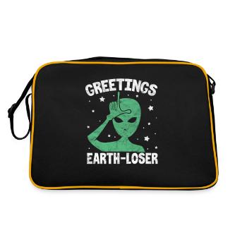 Alien Ufo Aliens Alien Space Gift - Sac Retro - noir/or - Dos