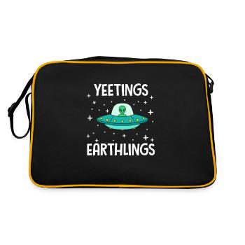 Cadeau de vaisseau spatial extraterrestre Alien Ufo Aliens - Sac Retro - noir/or - Dos