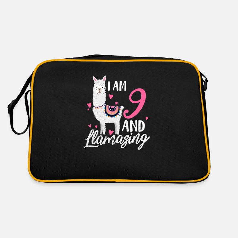 9. Geburtstag Lama Retro Tasche