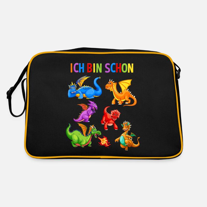 6. Geburtstag Jungen Drachen Dino Geschenk Retro Tasche