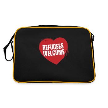 Refugees Welcome Refugees seeker activist - Retro Bag - black/gold - Back