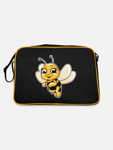 abeille - Sac Retro - noir/or