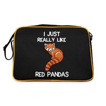 J'aime vraiment les pandas rouges - Sac Retro - noir/or - Dos