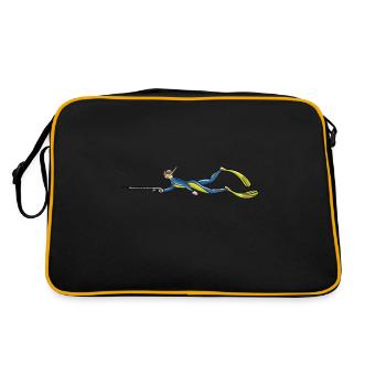 Speerfischen - Retro Tasche - Schwarz/Gold - Hinten