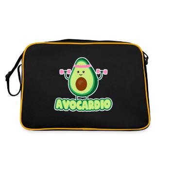 Avocado Avocardio Frucht Veganer Vegetarier Cardio - Retro Tasche - Schwarz/Gold - Hinten