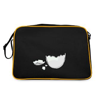 Eggshell Egg Eggs Hatch Baby Birth Pregnant - Retro Bag - black/gold - Back