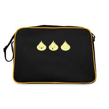lustige Dumblings Teigtaschen - Retro Tasche - Schwarz/Gold - Hinten