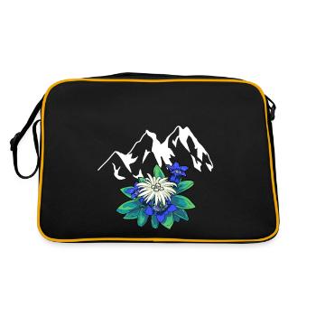 Montagnes Montagnes Tyrol Edelweiss Gentiane Nature Randonnée - Sac Retro - noir/or - Dos