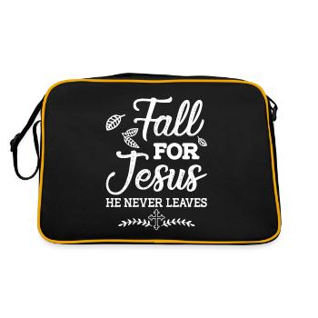 Tomber pour Jésus, il ne quitte jamais l'amour d'automne chrétien - Sac Retro - noir/or - Dos