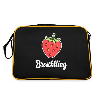 Breschtling Bräschtling Erdbeere Schwaben Schwabe - Retro Tasche - Schwarz/Gold - Hinten