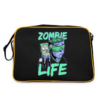 Smartphone téléphone portable addiction vie zombie - Sac Retro - noir/or - Dos