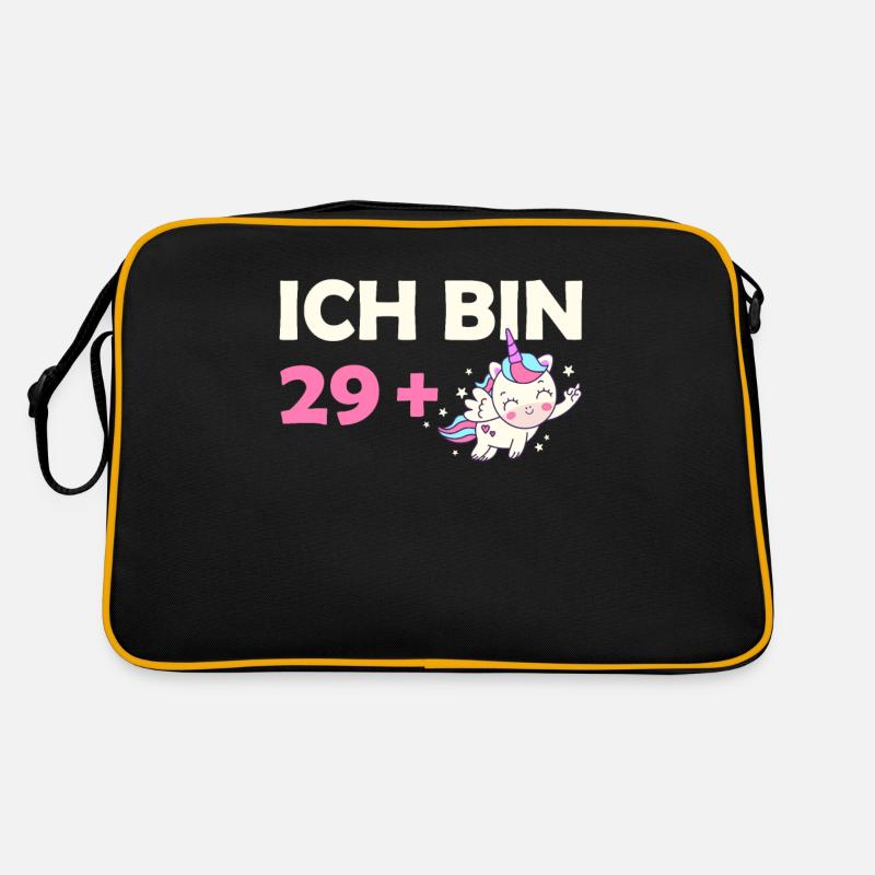 Ich bin 29 Plus 30. Geburtstag Einhorn Retro Tasche