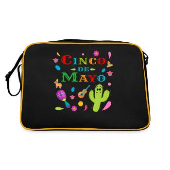 Cinco de Mayo - Retro Tasche - Schwarz/Gold - Hinten