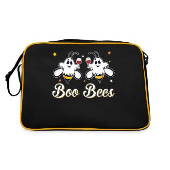 Boo Bees Wine Drinking Funny Halloween Bee Lovers - Retro Bag - black/gold - Back