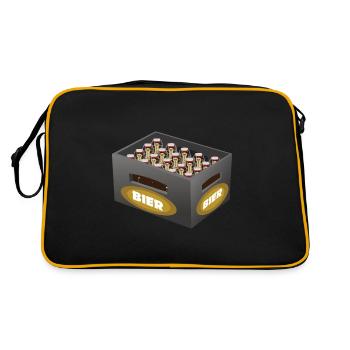 Bier Kiste Bierkasten - Retro Tasche - Schwarz/Gold - Hinten