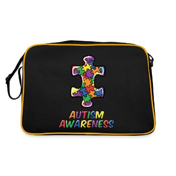 Casse-tête de sensibilisation à l’autisme - Sac Retro - noir/or - Dos