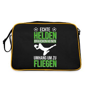 Torwart Torhüter Keeper Fussball - Retro Tasche - Schwarz/Gold - Hinten