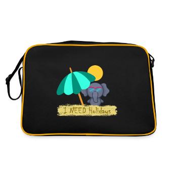 Leisure time travel vacation time vacation elephant - Retro Bag - black/gold - Back