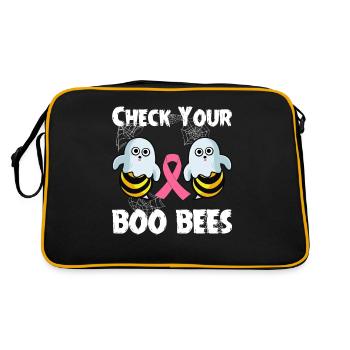 Check Your Boo Bees Breast Cancer Awareness Funny - Retro Bag - black/gold - Back