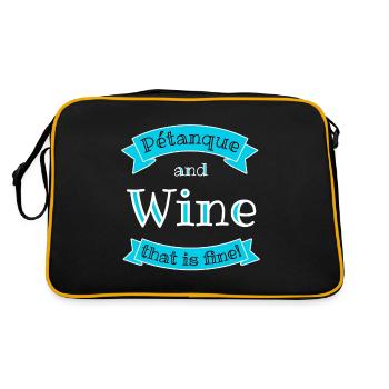 Pétanque and Wine that is fine! - Retro Bag - black/gold - Back