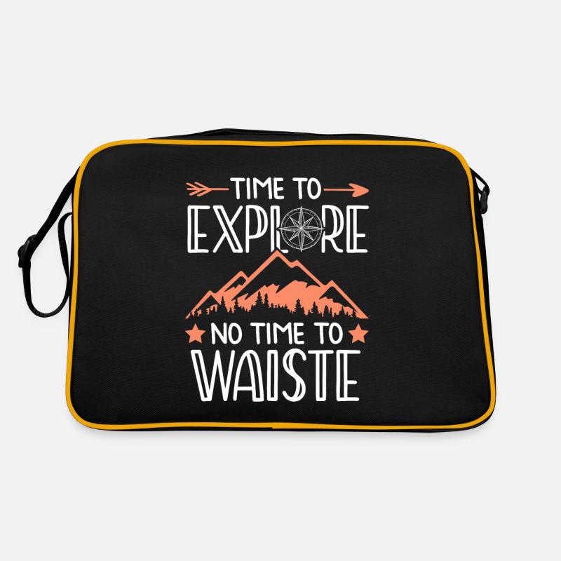 Berge Erkunden Spruch Retro Tasche
