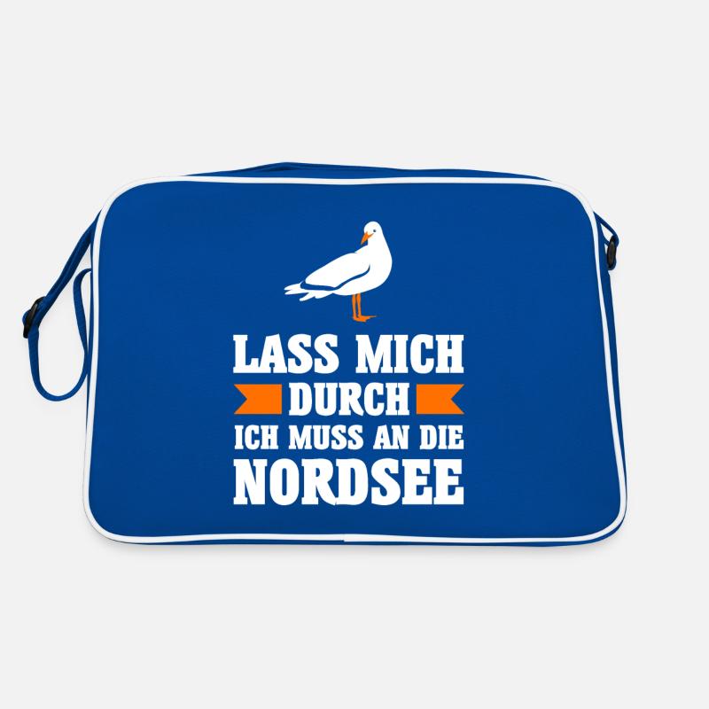 Nordsee Möwe Moin Sommer Meer Strand Küste Urlaub Retro Tasche