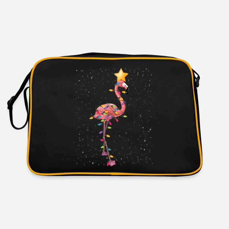 Flamingo Christmas Ornaments Tree Funny Sarcasm Retro Tasche