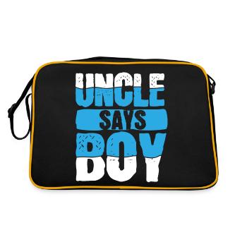 Gender Reveal Uncle - Retro Tasche - Schwarz/Gold - Hinten