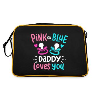 Gender Reveal Daddy Dad - Retro Bag - black/gold - Back