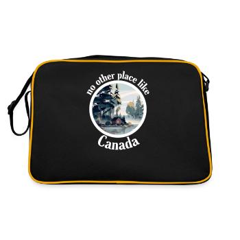 Canada Wild Wilderness Adventure Outdoor Nature Canada - Retro Bag - black/gold - Back