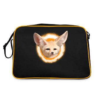 Fennek Wüstenfuchs Fuchs Füchse Geschenk - Retro Tasche - Schwarz/Gold - Hinten