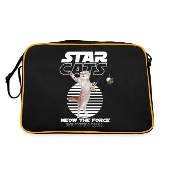 Star Cats Angler Gift Idea Birthday - Retro Bag - black/gold - Back