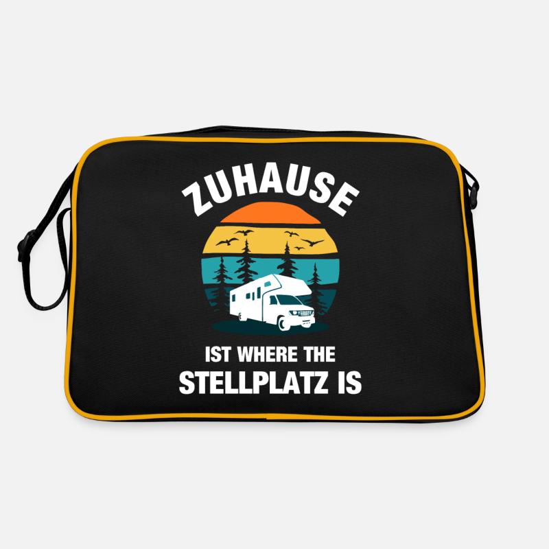 Camping Camper Wohnmobil Campen Zuhause Geschenk Retro Tasche