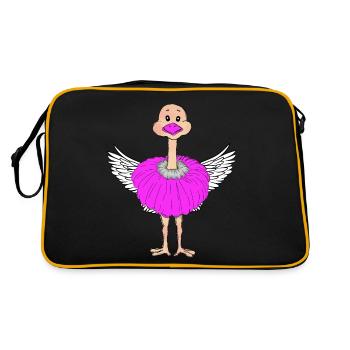 Bird Ostrich Fantasy Birds Wings Birds Feathers - Retro Bag - black/gold - Back