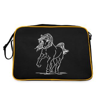 Horse brown colt foal pony stallion cold blood - Retro Bag - black/gold - Back