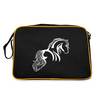 Horse brown colt foal pony stallion cold blood - Retro Bag - black/gold - Back